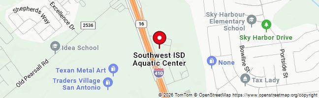 Map of address for the swisd aquatic center